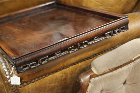 A Chinese rosewood tray top W.54cm